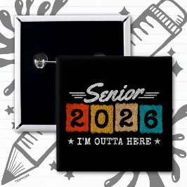 Senior 2026 Retro Graduation Quote Multicolor Button