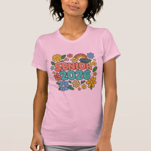 Senior 2026 Retro-Regenbogen-Design T-Shirt