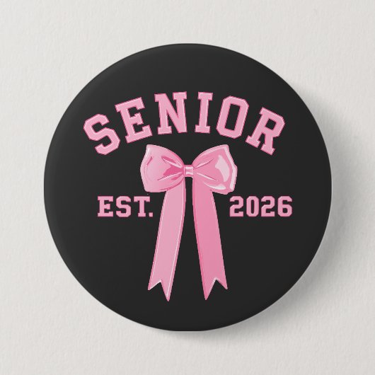 Senior 2026 Rosa Schleife Button (Vorderseite)