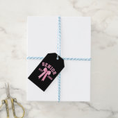 Senior 2026 Rosa Schleife Geschenkanhänger (Mit Garn)