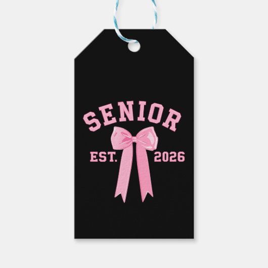 Senior 2026 Rosa Schleife Geschenkanhänger (Vorderseite)