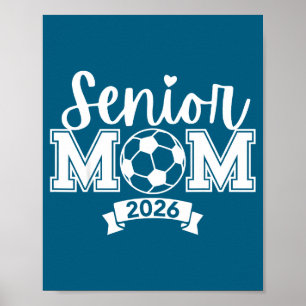 Senior 2026 stolze Fußball-Mutter-Illustration Poster