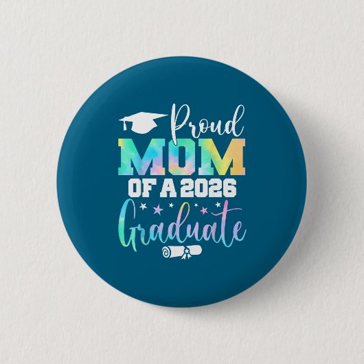 Senior 2026 stolze Mutter-Klasse Grafik Kunst Button (Vorderseite)