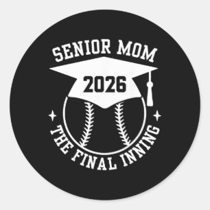 Senior 2026 Stolze Softball-Mama Die Letzte Runde Runder Aufkleber