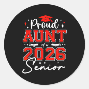 Senior 2026 stolze Tante eines Senior-Absolventen Runder Aufkleber