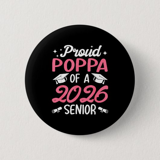 Senior 2026 stolzer Papa eines Senior-Absolventen  Button (Vorderseite)