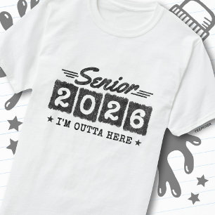 Senior 2026 Vintage-Abschlusszitat Retro-Typografi T-Shirt