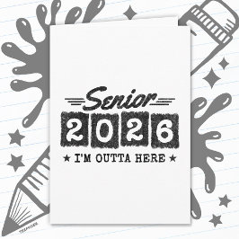Senior 2026 Vintage Graduation Quote Retro Type Karte