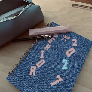 Senior 2027 Denim-Patch-Spiral-Notizbuch für die S Notizblock