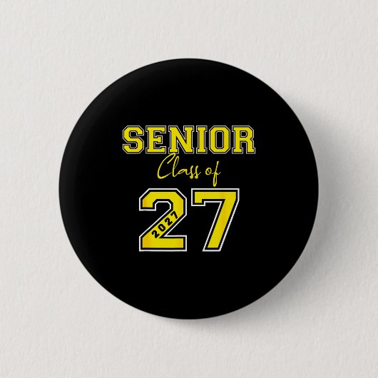 Senior 2027 Gold Jersey Klasse Kunstwerk Button (Vorderseite)