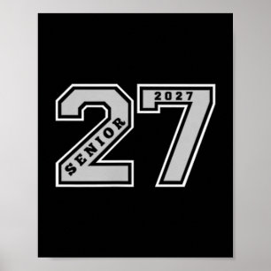 Senior 2027 Vorne Hinten Grau Seniors Cl 27 Grad Poster