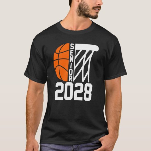 Senior 2028 Class of 2028 Abschluss Basketball Pl T-Shirt (Vorderseite)