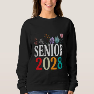 Senior 2028 Groovy Retro Grad Class of 2028 Gradua Sweatshirt