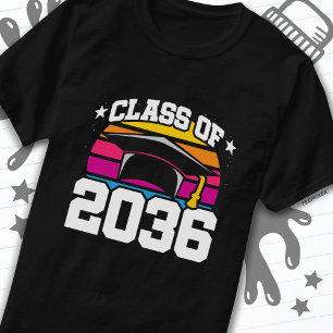Senior 2036 Class of 2036 Abschluss Retro Sunset T-Shirt