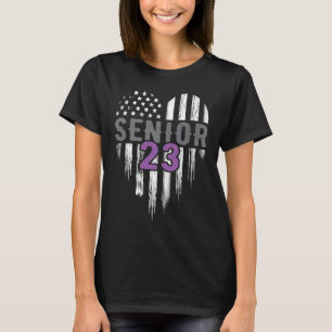 Senior 23 2023 Abschluss Graduate American Flag H T-Shirt