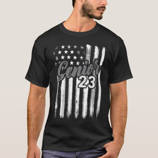 Senior 23 2023 Abschluss Graduate American Flag U T-Shirt (Vorderseite)