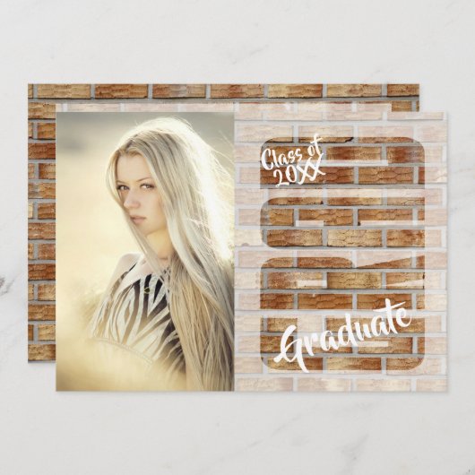 Senior 🎓 Abschluss DIY Foto und Text Einladung (Vorne/Hinten)