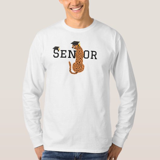 Senior Abschluss Leopard Sweatshirt T-Shirt (Vorderseite)