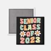 Senior Abschluss Niedlich Groovy Senior Cl of 2023 Magnet (Vorderseite/Rückseite)