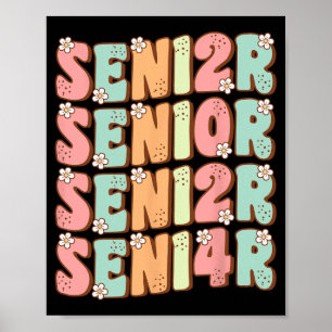 Senior Abschluss Niedlich Groovy Senior Cl of 2024 Poster