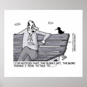 Senior am Park Bench Poster