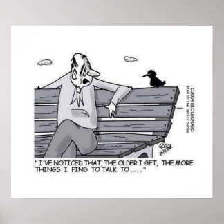 Senior am Park Bench Poster