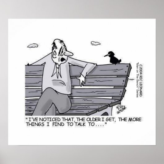 Senior am Park Bench Poster (Vorne)