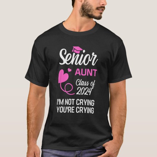 Senior Aunt Class Of 2024 Graduation Proud Aunt W T-Shirt (Vorderseite)