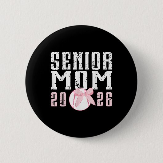 Senior Back to School 2026 Baseball Bow CL of 2026 Button (Vorderseite)