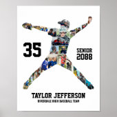 Senior Baseball Pitcher Sports Photo Collage Poster (Vorne)