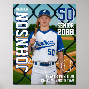 Senior Baseball Team Benutzerdefiniertes Foto Spor Poster