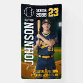 Senior Baseball Team Player Custom Portrait Photo Banner (Vertikal)