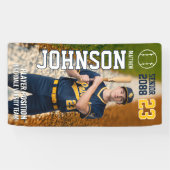 Senior Baseball Team Player Custom Sports Photo Banner (Horizontal)