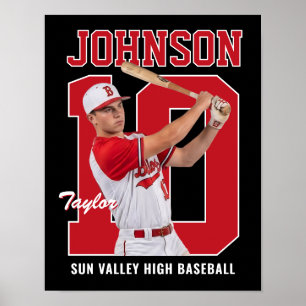 Senior Baseballspieler Nummer Benutzerdefiniertes Poster
