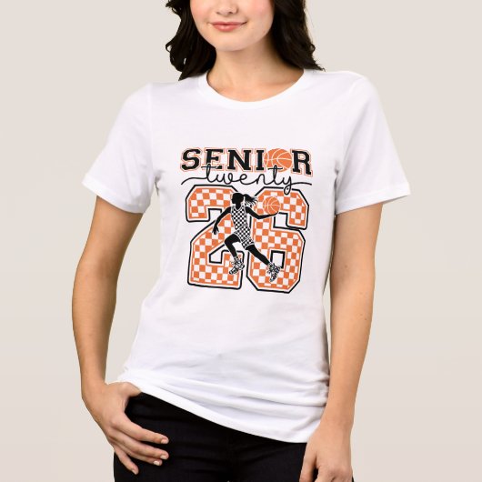 Senior Basketball 2026 Checkerboard 26 Tri-Blend Shirt (Vorderseite)