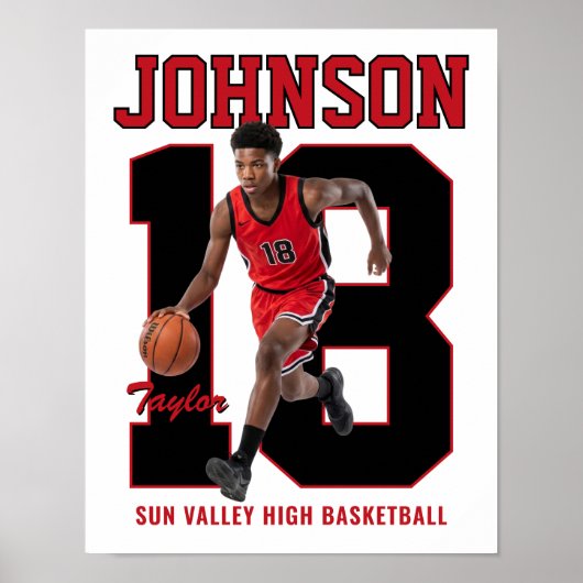 Senior Basketball Spieler Nummer Benutzerdefiniert Poster (Vorne)