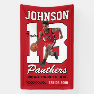 Senior Basketball Team Foto Trikotnummer Sport Banner