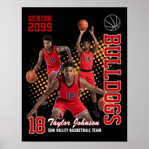 Senior Basketballspieler benutzerdefinierte Fotoco Poster