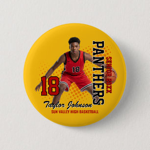 Senior Basketballspieler Benutzerdefiniertes Foto  Button