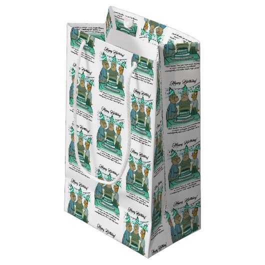 Senior Birthday Kleine Geschenktasche Kleine Geschenktüte (Vorderseite Schrägansicht)