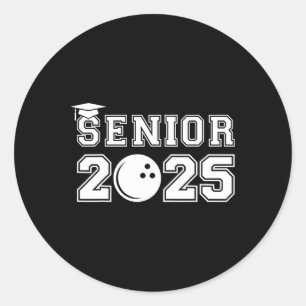 Senior Bowling CL of 2025 Abschluss School Gradua Runder Aufkleber