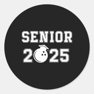 Senior Bowling Player 2025 Runder Aufkleber