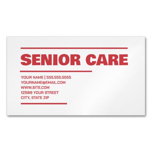 Senior Care Magnetische Visitenkarte (Vorderseite)