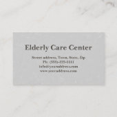 Senior Care Rentirement Zuhause Ältere Dienste Visitenkarte (Rückseite)