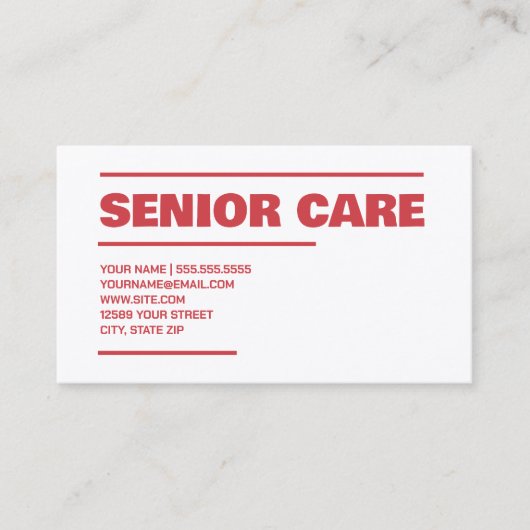 Senior Care Visitenkarte (Vorderseite)