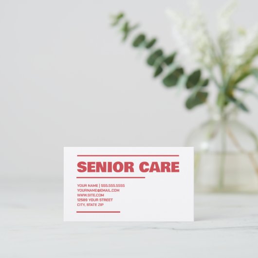 Senior Care Visitenkarte (Stehend Vorderseite)
