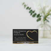Senior Caregier Golden Heart Design Visitenkarte (Stehend Vorderseite)