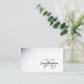 Senior Caregiver Services Violet Cursive Monogram Visitenkarte (Stehend Vorderseite)