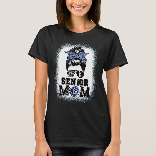 Senior Cheer Mama 2023 chaotischen bun Mama Parent T-Shirt (Vorderseite)