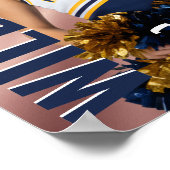 Senior Cheer Team Cheerleader Photo Rose Pink Poster (Ecke)
